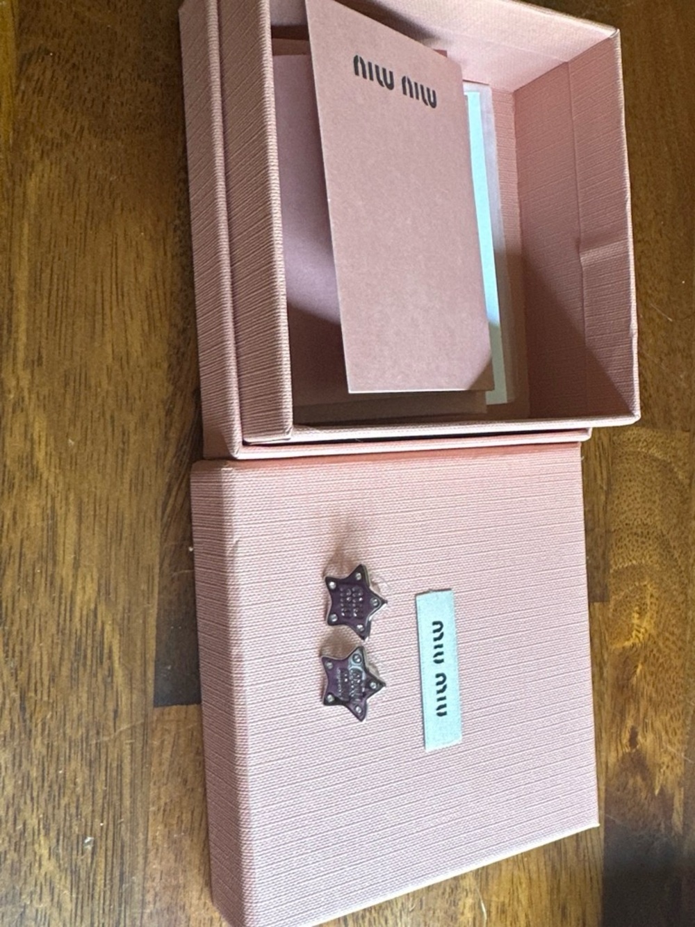 Miu Miu Pink Crystal Star earrings